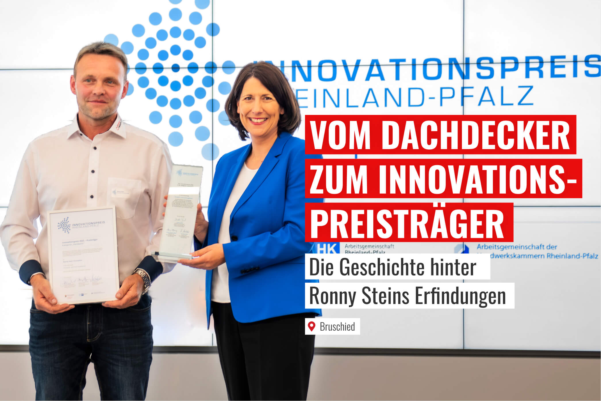 Ronny Stein, Dachdecker aus Bruschied, gewinnt einen Innovationspreis